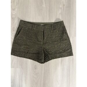 Ann Taylor LOFT Short Green Crochet Women's Size 8